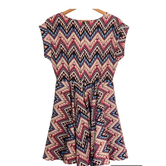 Pink & Blue GEOMETRIC Dress - Forever 21 - Size M - Picture 5 of 6